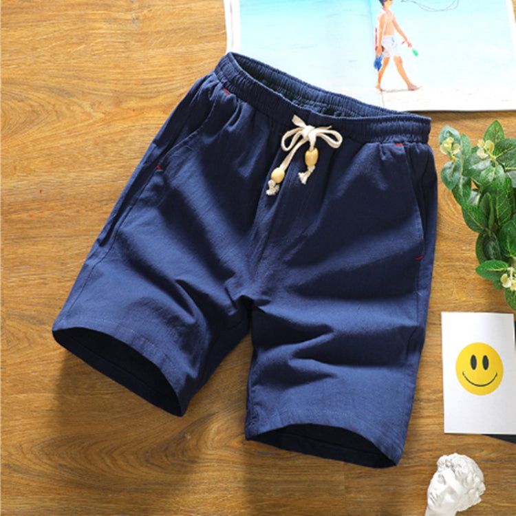 Pantaloncini a cinque punti casual in lino di cotone sciolto, XXXL