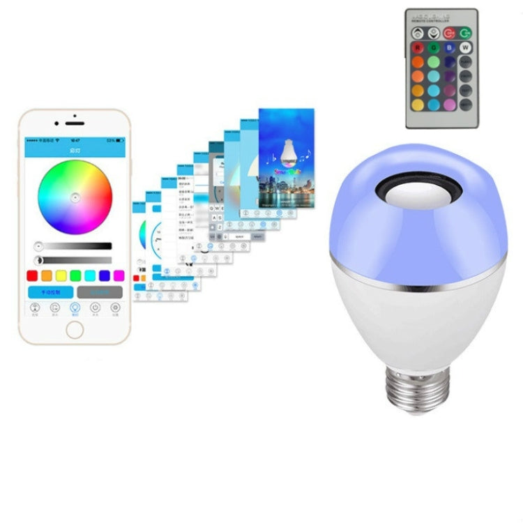 Lampadina musicale a LED E27 Luce sveglia con telecomando colorato intelligente, APP Multi-link Music Light, APP+Remote Control