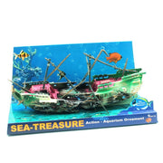 Acquario Acquario Decorazione paesaggistica per acquario Giocattolo che migliora l'ossigeno Naufragio marcio, Toy Rotten Shipwreck