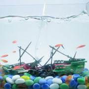 Acquario Acquario Decorazione paesaggistica per acquario Giocattolo che migliora l'ossigeno Naufragio marcio, Toy Rotten Shipwreck