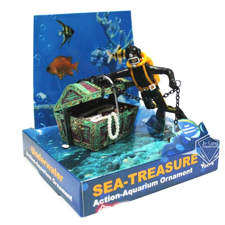 Decorazione pneumatica per acquario, subacqueo, caccia al tesoro, Frogman, acquario, paesaggio