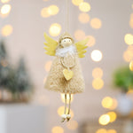 Ciondolo per decorazione natalizia da 4 pezzi, amore, peluche, piuma, angelo, albero di Natale