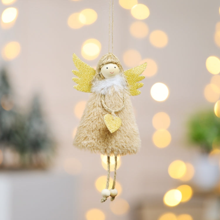 Ciondolo per decorazione natalizia da 4 pezzi, amore, peluche, piuma, angelo, albero di Natale