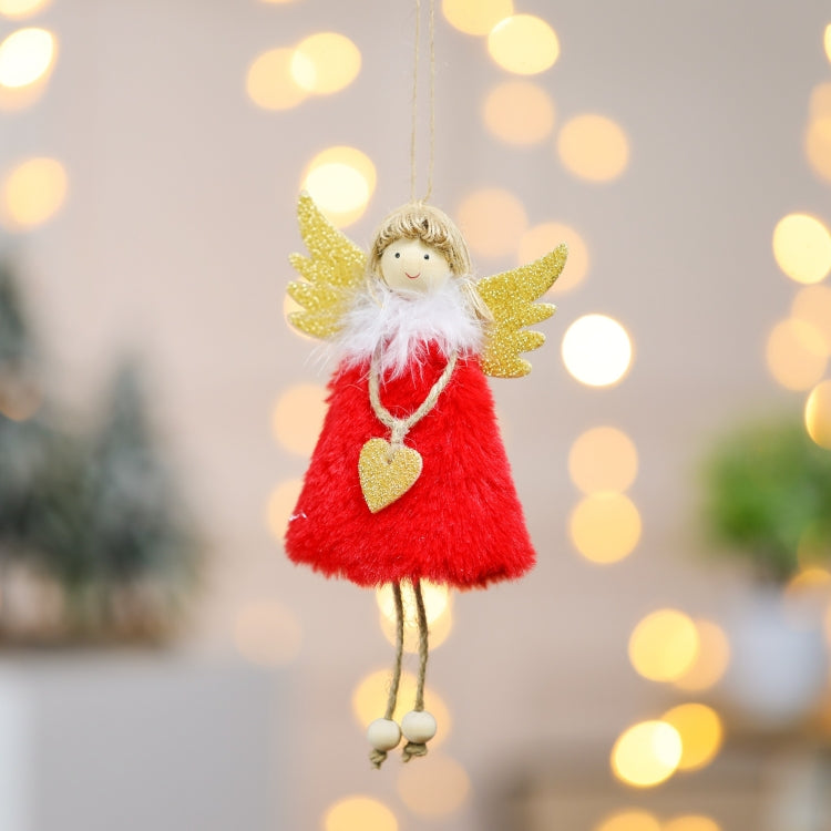 Ciondolo per decorazione natalizia da 4 pezzi, amore, peluche, piuma, angelo, albero di Natale