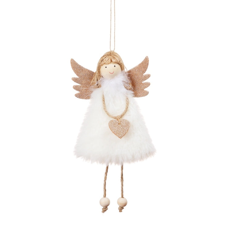 Ciondolo per decorazione natalizia da 4 pezzi, amore, peluche, piuma, angelo, albero di Natale