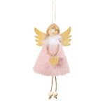 Ciondolo per decorazione natalizia da 4 pezzi, amore, peluche, piuma, angelo, albero di Natale