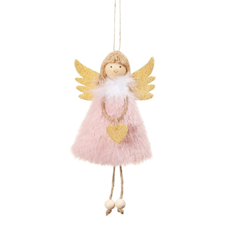 Ciondolo per decorazione natalizia da 4 pezzi, amore, peluche, piuma, angelo, albero di Natale