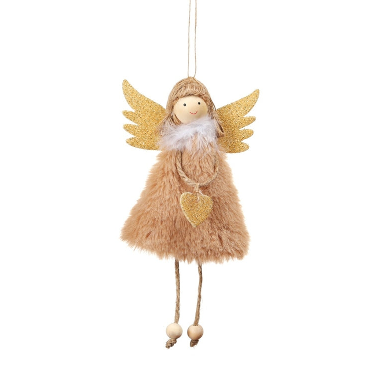 Ciondolo per decorazione natalizia da 4 pezzi, amore, peluche, piuma, angelo, albero di Natale