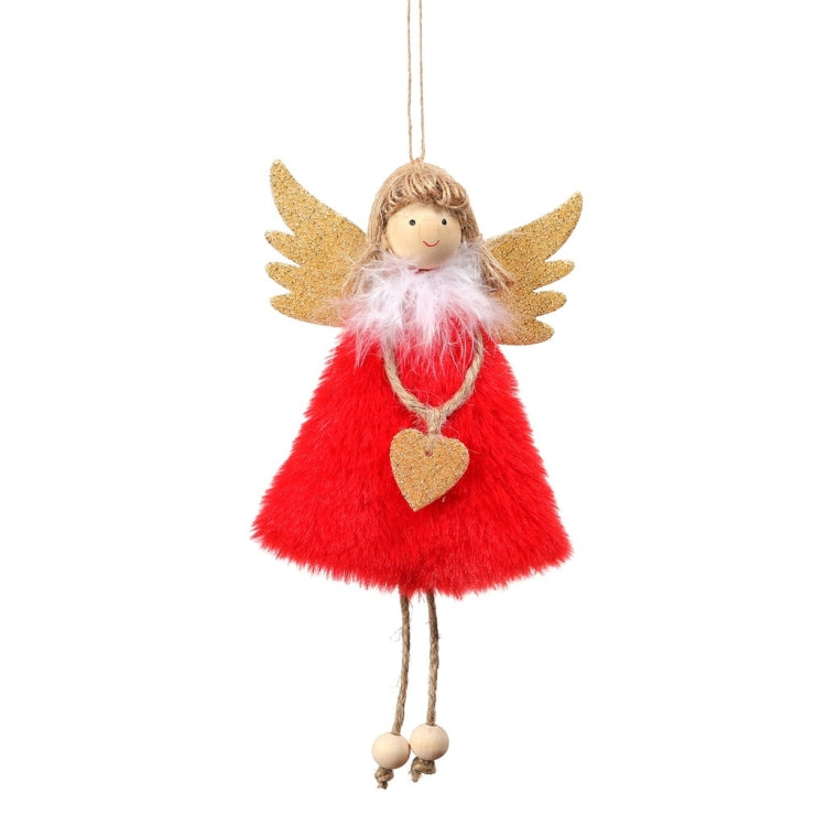 Ciondolo per decorazione natalizia da 4 pezzi, amore, peluche, piuma, angelo, albero di Natale