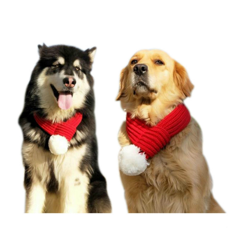Sciarpa di lana natalizia per animali domestici Asciugamano per saliva per cani di taglia media e grande, XXS, XS, S, M, L, XL