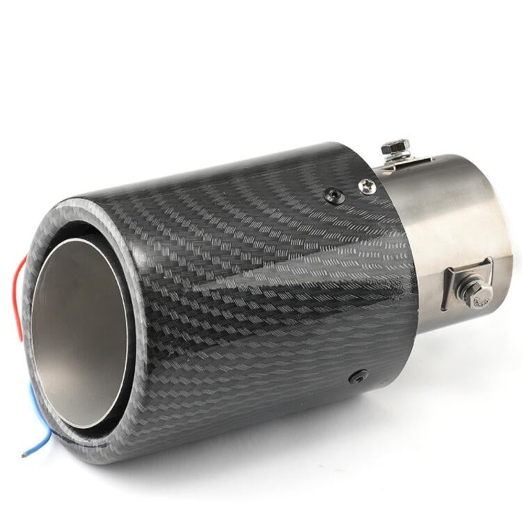 Tubo scarico auto fibra carbonio con luci LED 164x63x92 mm