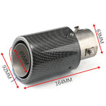 Tubo scarico auto fibra carbonio con luci LED 164x63x92 mm