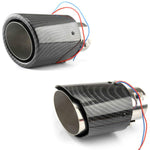 Tubo scarico auto fibra carbonio con luci LED 164x63x92 mm