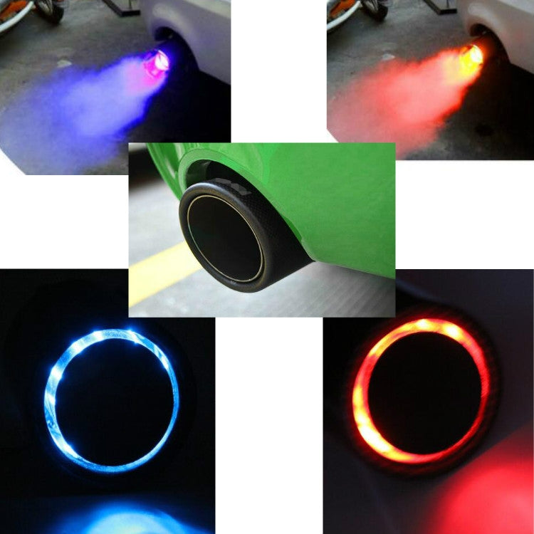 Tubo scarico auto fibra carbonio con luci LED 164x63x92 mm