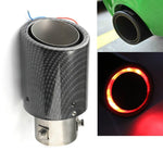 Tubo scarico auto fibra carbonio con luci LED 164x63x92 mm