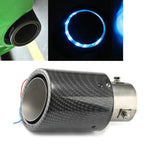 Tubo scarico auto fibra carbonio con luci LED 164x63x92 mm