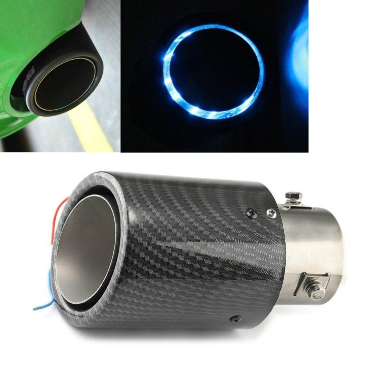 Tubo scarico auto fibra carbonio con luci LED 164x63x92 mm
