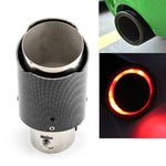 Tubo scarico auto fibra carbonio con luci LED 164x63x92 mm