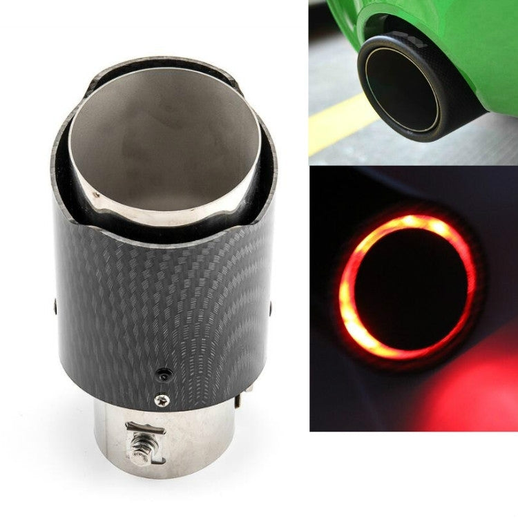 Tubo scarico auto fibra carbonio con luci LED 164x63x92 mm