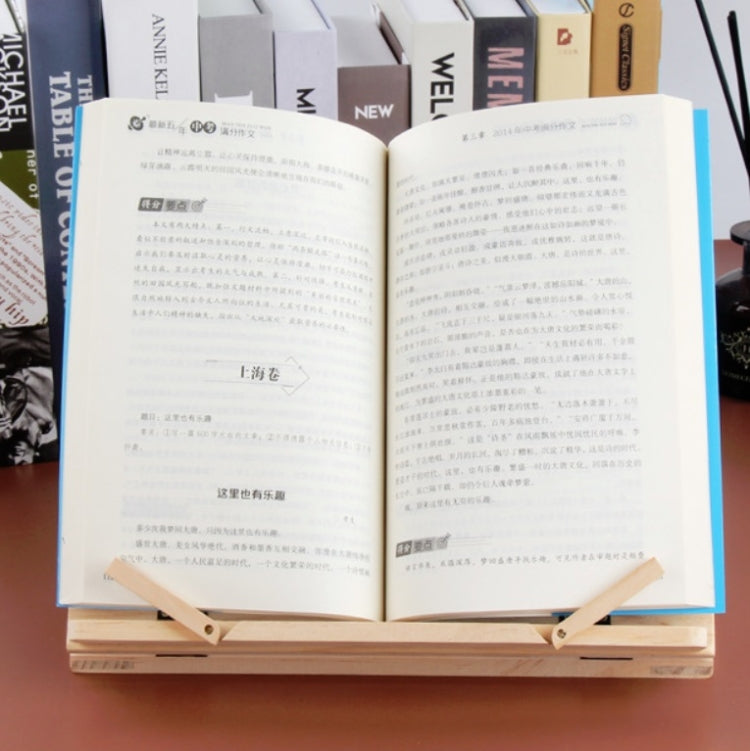 Supporto per notebook per bambini, supporto per lettura in legno, supporto per libri anti-miopia, Log iron Clip, Log Wood Clip