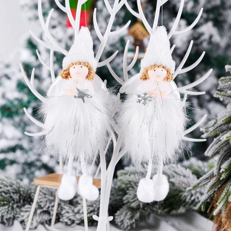 3 pezzi di decorazione natalizia in peluche con ciondolo a forma di angelo, albero di Natale, regalo, Snowflake Angel, Five Star Angel