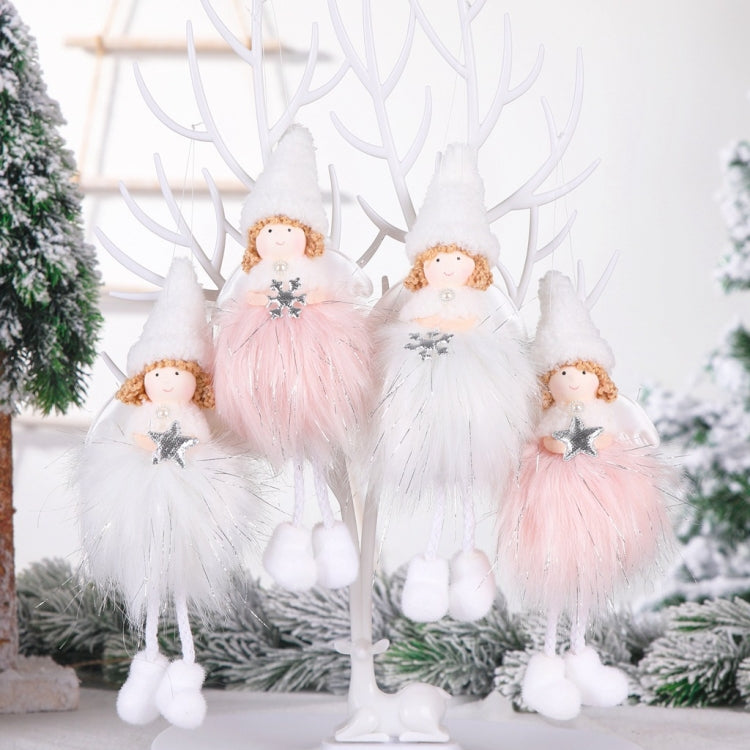 3 pezzi di decorazione natalizia in peluche con ciondolo a forma di angelo, albero di Natale, regalo, Snowflake Angel, Five Star Angel