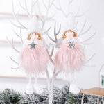 3 pezzi di decorazione natalizia in peluche con ciondolo a forma di angelo, albero di Natale, regalo, Snowflake Angel, Five Star Angel