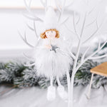 3 pezzi di decorazione natalizia in peluche con ciondolo a forma di angelo, albero di Natale, regalo, Snowflake Angel, Five Star Angel