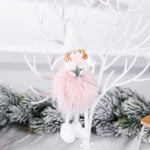 3 pezzi di decorazione natalizia in peluche con ciondolo a forma di angelo, albero di Natale, regalo, Snowflake Angel, Five Star Angel