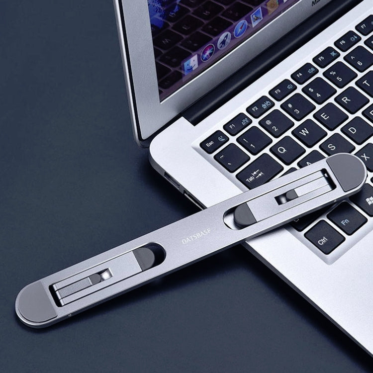Oatsbasf Riscaldatore per ventola pieghevole con staffa per computer portatile pieghevole, Silver, Gray