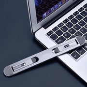 Oatsbasf Riscaldatore per ventola pieghevole con staffa per computer portatile pieghevole, Silver, Gray