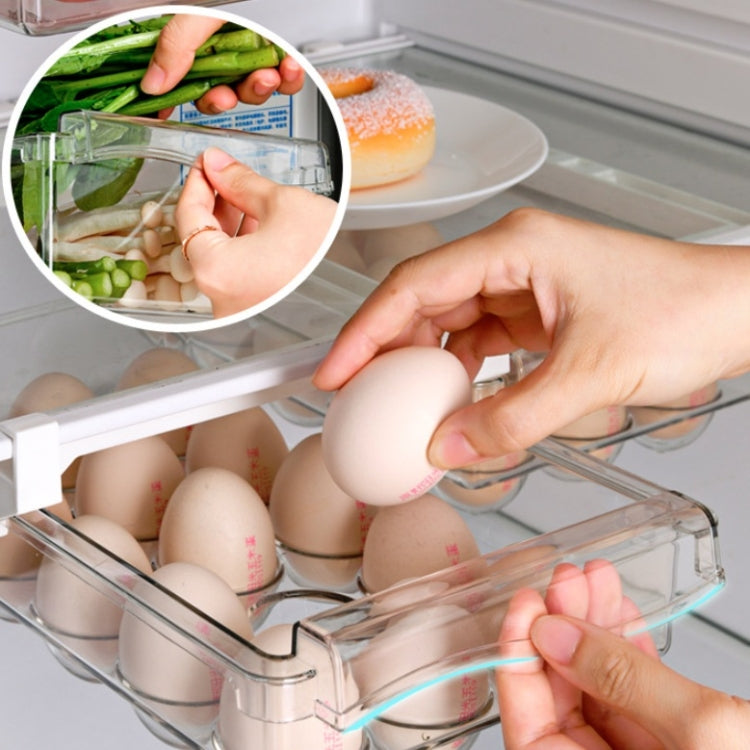 Scatola portaoggetti per frigorifero Tipo quadrato Scatola multifunzionale per la conservazione degli alimenti per uso domestico, 1 Egg Box, 1 Fresh Box, 2 Egg Box, 2 Fresh Box, 1 Egg Box + 1 Fresh Box, 1 Box Without Hook