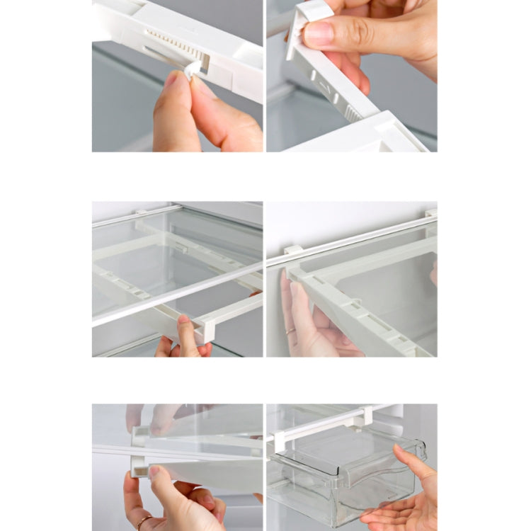 Scatola portaoggetti per frigorifero Tipo quadrato Scatola multifunzionale per la conservazione degli alimenti per uso domestico, 1 Egg Box, 1 Fresh Box, 2 Egg Box, 2 Fresh Box, 1 Egg Box + 1 Fresh Box, 1 Box Without Hook
