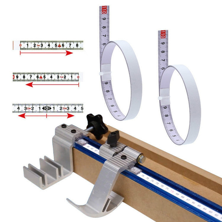 Righello in acciaio con scala adesiva con metro a nastro con scala di colla Righello autoadesivo, 1m Positive, 2m Positive, 3m Positive, 4m Positive, 5m Positive, 1m Reverse, 2m Reverse, 3m Reverse, 4m Reverse, 5m Reverse, 1m Middle Point, 2m Middle Po...