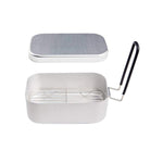 Scatola da pranzo da campeggio da viaggio all'aperto Scatola da pranzo portatile pieghevole in alluminio Scatola da pranzo retrò piccola, Small Regular Lunch Box, Lunch Box And Steaming Rack, Lunch Box And Steaming Rack And Folding Stove