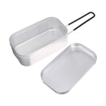 Scatola da pranzo da campeggio da viaggio all'aperto Scatola da pranzo portatile pieghevole in alluminio Scatola da pranzo retrò piccola, Small Regular Lunch Box, Lunch Box And Steaming Rack, Lunch Box And Steaming Rack And Folding Stove