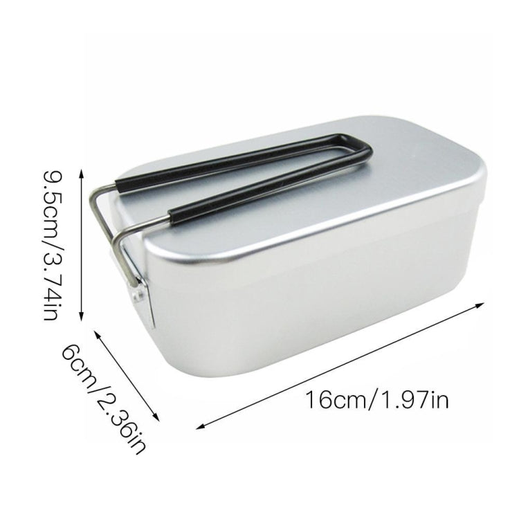 Scatola da pranzo da campeggio da viaggio all'aperto Scatola da pranzo portatile pieghevole in alluminio Scatola da pranzo retrò piccola, Small Regular Lunch Box, Lunch Box And Steaming Rack, Lunch Box And Steaming Rack And Folding Stove