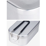 Scatola da pranzo da campeggio da viaggio all'aperto Scatola da pranzo portatile pieghevole in alluminio Scatola da pranzo retrò piccola, Small Regular Lunch Box, Lunch Box And Steaming Rack, Lunch Box And Steaming Rack And Folding Stove