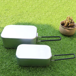 Scatola da pranzo da campeggio da viaggio all'aperto Scatola da pranzo portatile pieghevole in alluminio Scatola da pranzo retrò piccola, Small Regular Lunch Box, Lunch Box And Steaming Rack, Lunch Box And Steaming Rack And Folding Stove