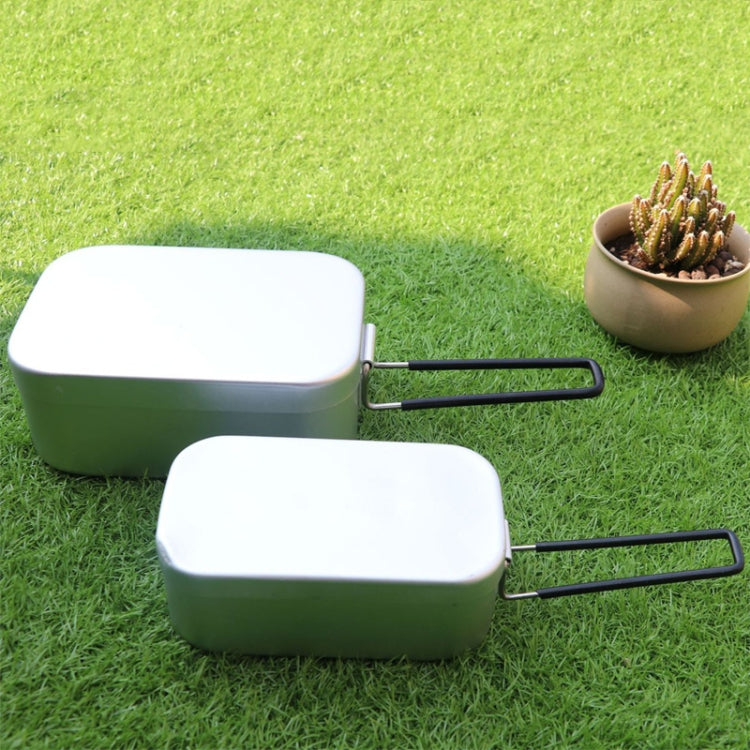 Scatola da pranzo da campeggio da viaggio all'aperto Scatola da pranzo portatile pieghevole in alluminio Scatola da pranzo retrò piccola, Small Regular Lunch Box, Lunch Box And Steaming Rack, Lunch Box And Steaming Rack And Folding Stove