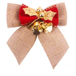 Fiocco di Natale da 15 pezzi con campane di ferro, ghirlanda di Natale, decorazioni per l'albero di Natale, consegna in stile casuale, Bow With Iron Bells