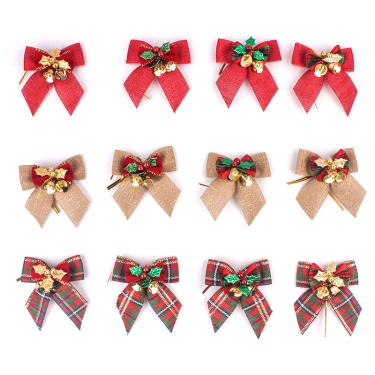 Fiocco di Natale da 15 pezzi con campane di ferro, ghirlanda di Natale, decorazioni per l'albero di Natale, consegna in stile casuale, Bow With Iron Bells