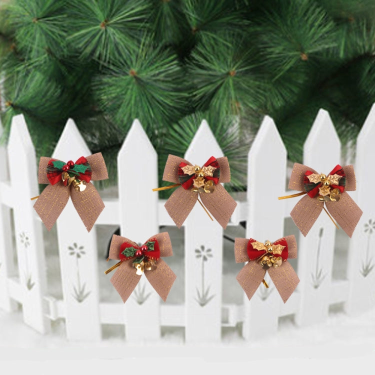Fiocco di Natale da 15 pezzi con campane di ferro, ghirlanda di Natale, decorazioni per l'albero di Natale, consegna in stile casuale, Bow With Iron Bells