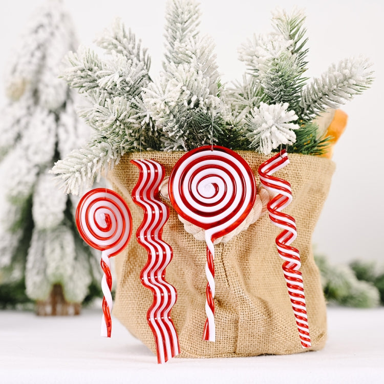 10 pezzi di decorazioni natalizie per simulare caramelle, ornamenti per l'albero di Natale, Wave Sugar, Small Lollipop, Candy Roll, Large Lollipop