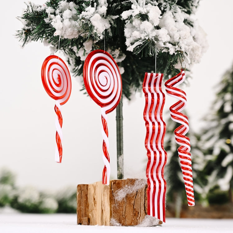 10 pezzi di decorazioni natalizie per simulare caramelle, ornamenti per l'albero di Natale, Wave Sugar, Small Lollipop, Candy Roll, Large Lollipop