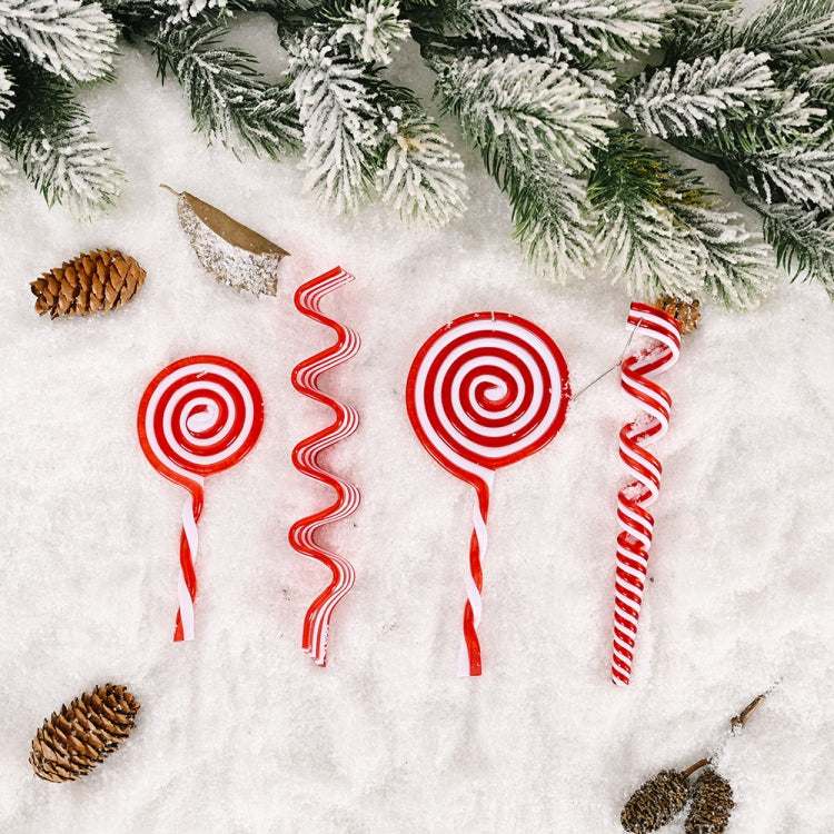 10 pezzi di decorazioni natalizie per simulare caramelle, ornamenti per l'albero di Natale, Wave Sugar, Small Lollipop, Candy Roll, Large Lollipop