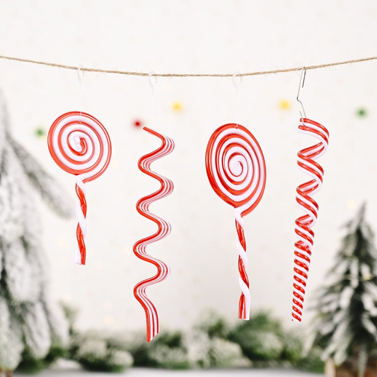 10 pezzi di decorazioni natalizie per simulare caramelle, ornamenti per l'albero di Natale, Wave Sugar, Small Lollipop, Candy Roll, Large Lollipop