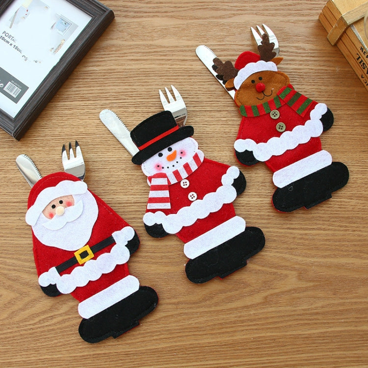 Decorazioni natalizie per coltello e forchetta da 10 pezzi, Elderly, Snowman, Elk