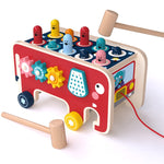 Carrello elefante in legno a percussione per bambini