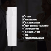 Ricevitore Bluetooth Smart Headphone Traduttore vocale 26 Auricolare per interprete di testo vocale multilingue per viaggi d'affari TF Card